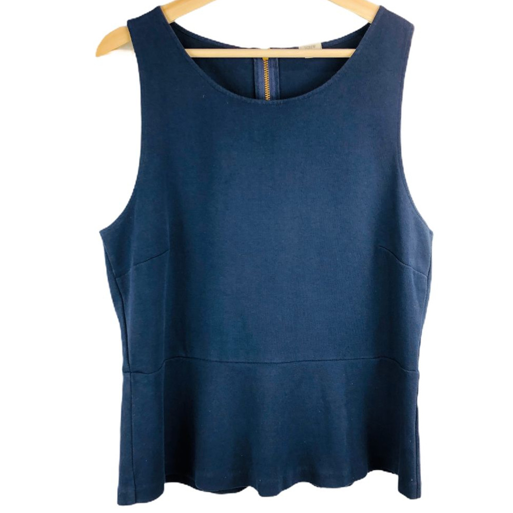 J Crew Sleeveless Ponte Peplum Top